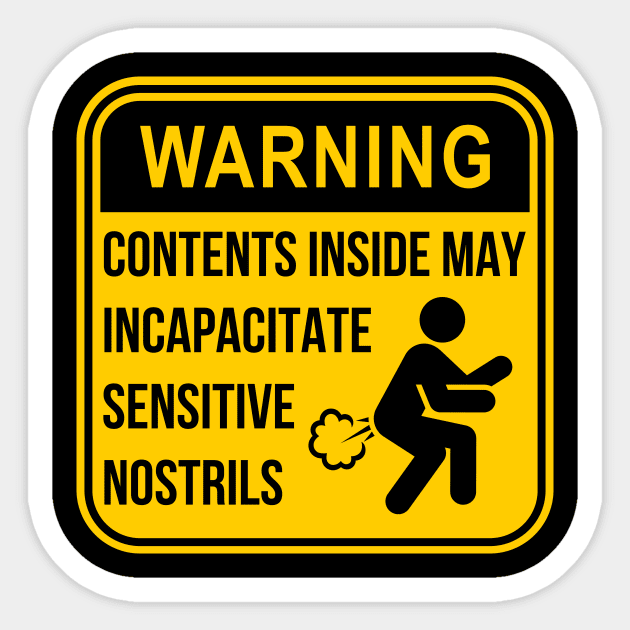 Warning Contents Inside May Incapacitate Sensitive Nostrils Sticker by Caregiverology